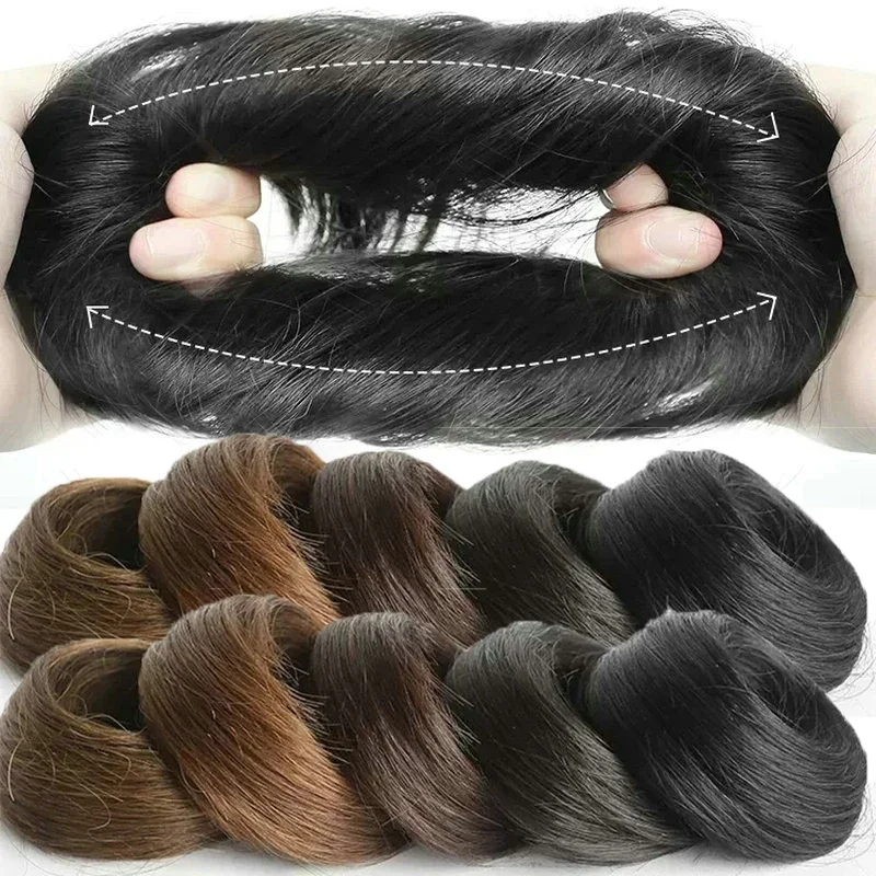 Invisible Ladies Elastic Straight Synthetic Hairpieces Scrunchie Wrap for Hair Bun Hairpins Wrap Donut Chignon Accessories