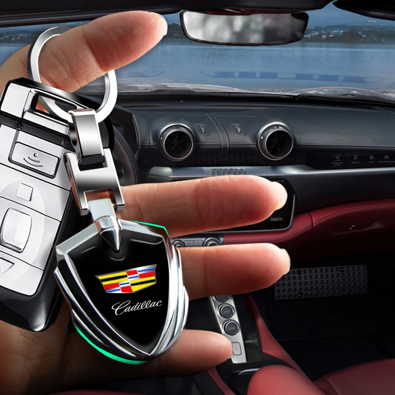 3D 금속 합금 자동차 키체인 구름 패턴 방패 키링 액세서리 캐딜락 SRX ATS XTS CT4 CT5 CT6 XT4 XT5 XT6용