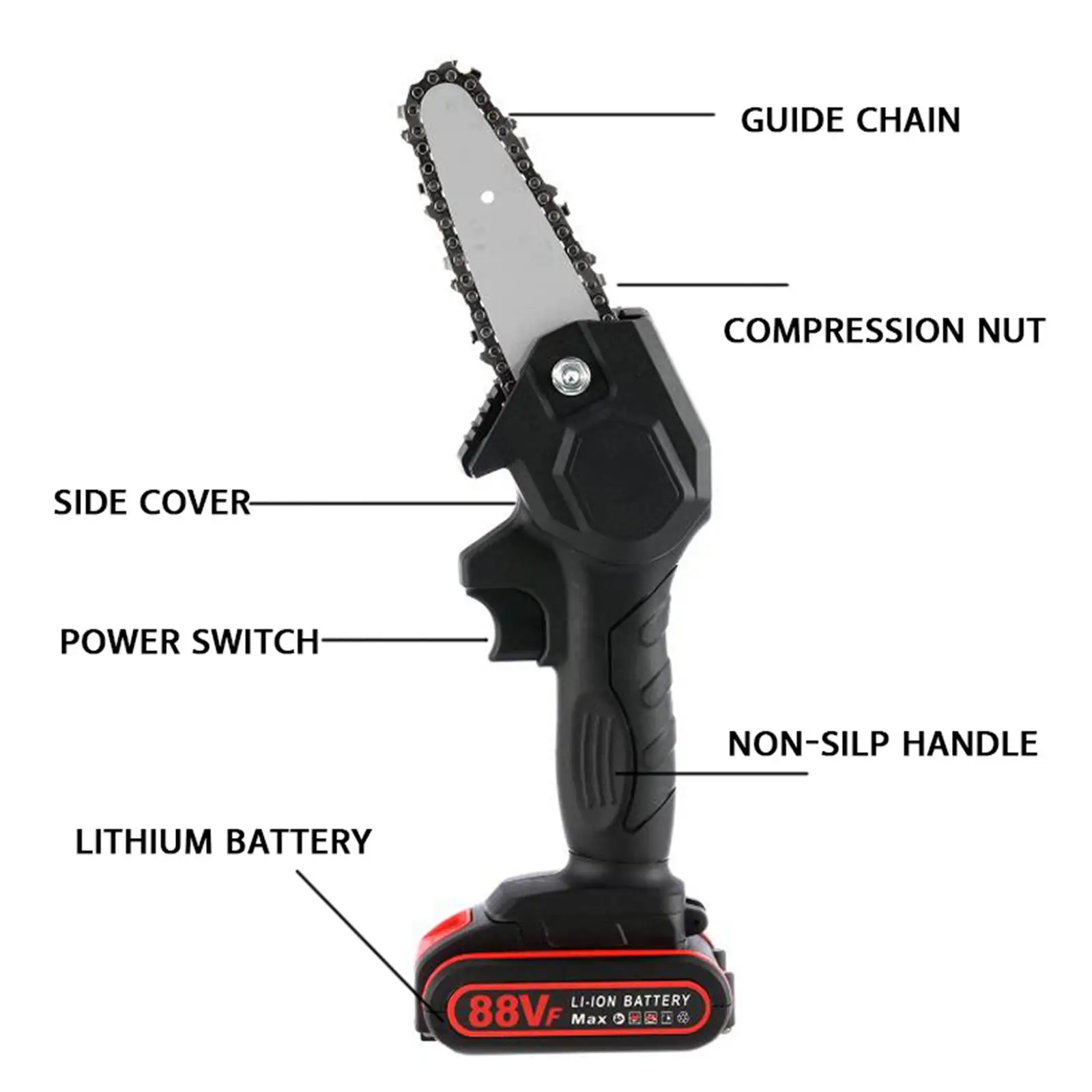 Mini Chainsaw 6-Inch Cordless Electric Protable Chainsaw Electric Chainsaw for Garden Cutting, -hand Saw