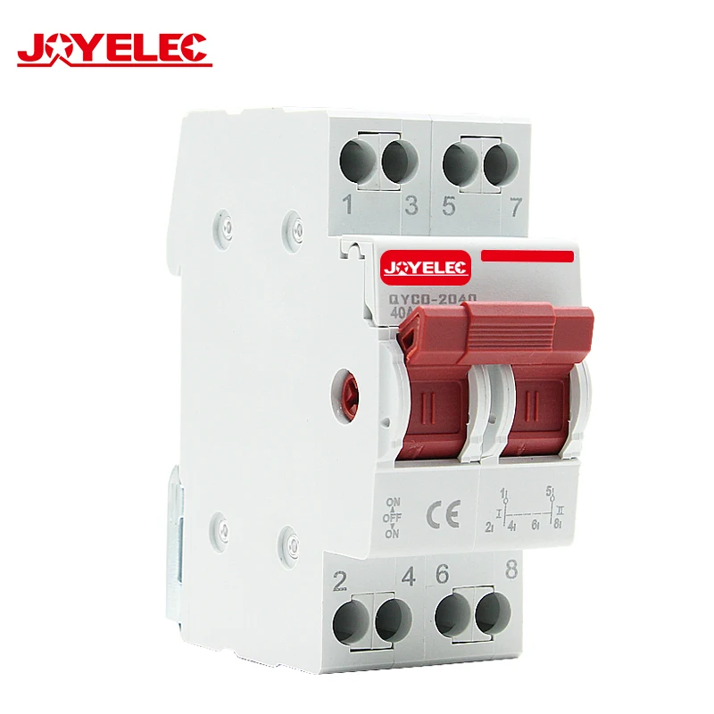 JOYELEC 2P 40A/63A MTS Dual Power Manual Transfer Isolating Switch Interlock Circuit Breaker