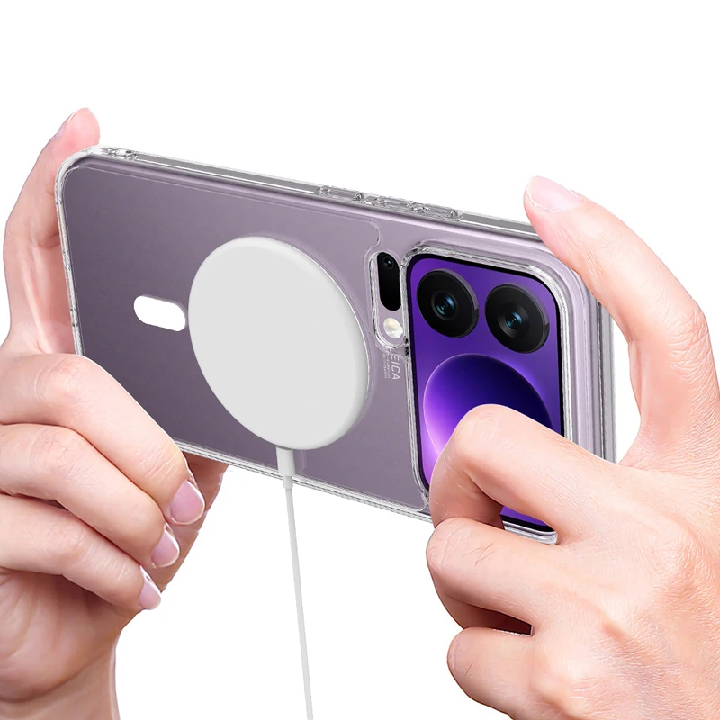 Magnetic Shockproof Transparent Soft TPU + Hard PC Protective Case