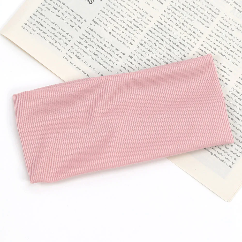Frauen Einfarbig Stirnband Yoga Stricken Elastische Haarbänder Turban Make-Up Haar Hoop Vintage Mode Haarband Zubehör – Detail 10