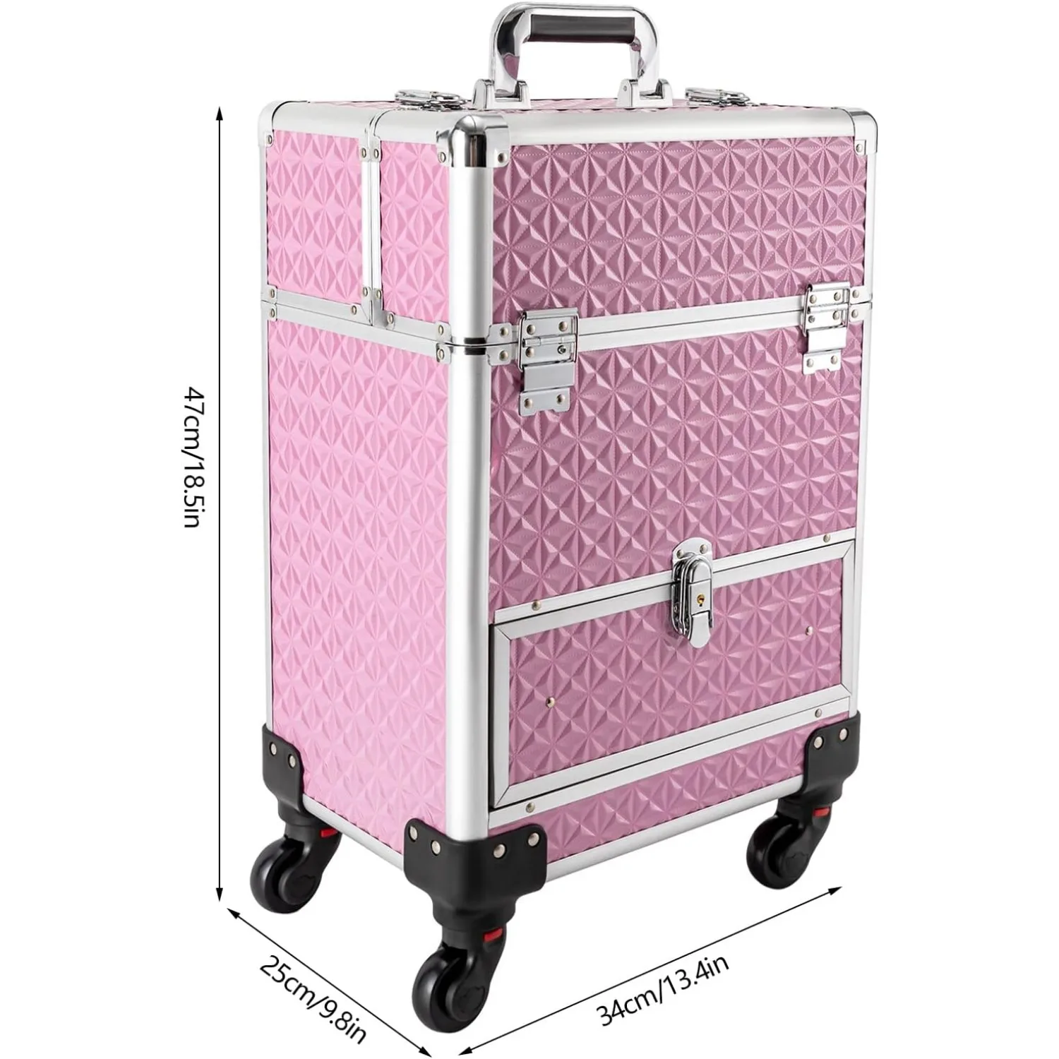 Rolling Makeup Manicure Storage Case Stylish Organizer for Studio or Travelling Nail Technician Artists Cosmetologist Stylist 5