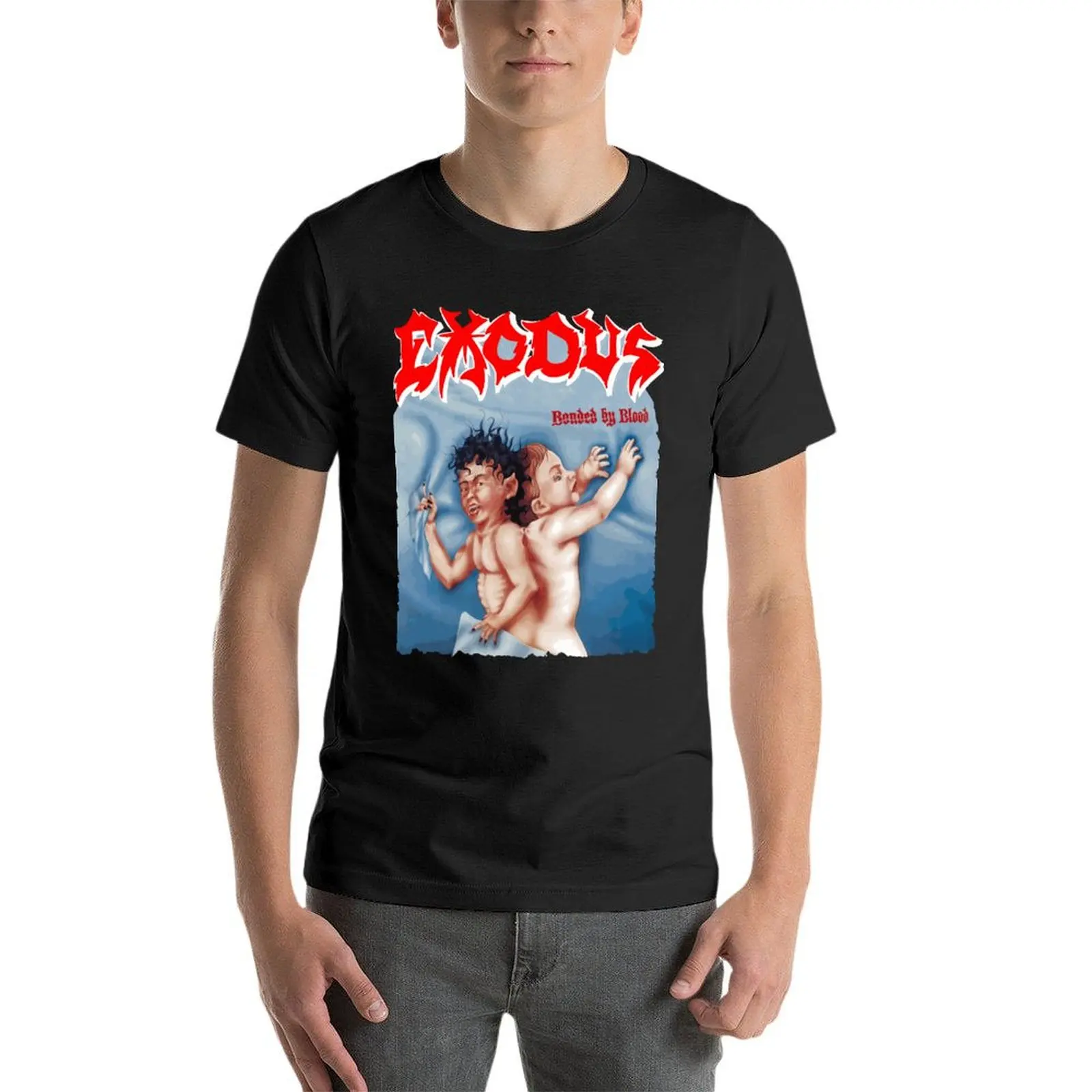 

Exodus Bonded By Blood Black Funny Oversized Tshirt Summer Men'S Clothing Short Sleeve Streetwear Big Size Top Tee