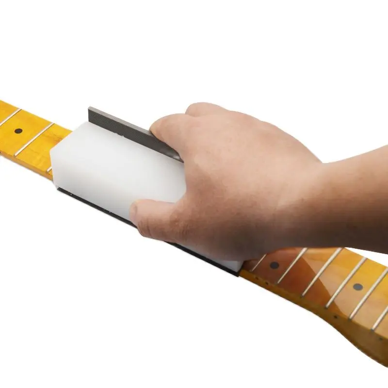 

Wire grinding tool for electric guitar handle fingerboard