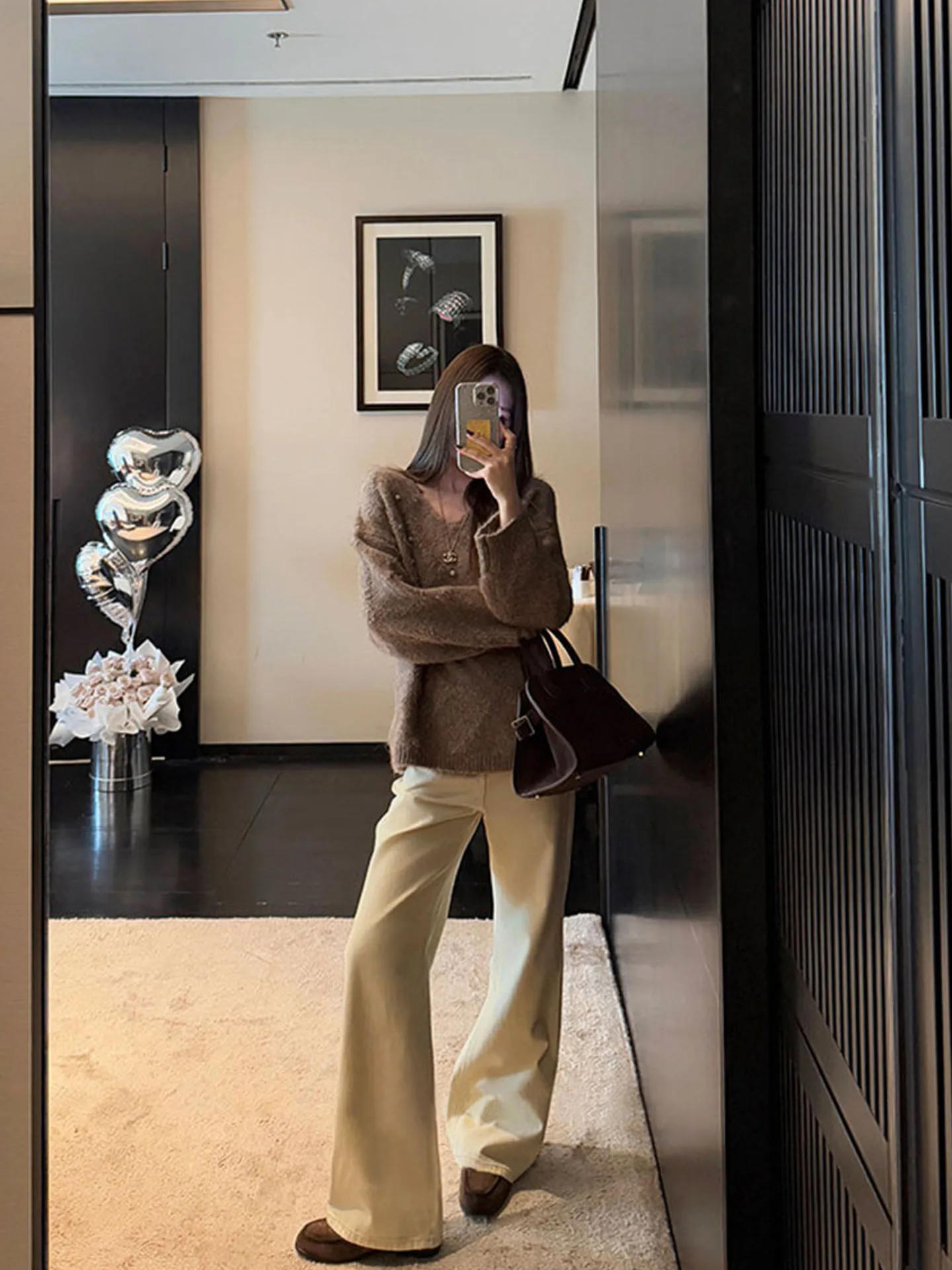 임산부를위한 슬리밍 와이드 레그 데님 바지 봄 여름 스트레이트 레그 바지 편안한 루즈핏 작업복 청바지