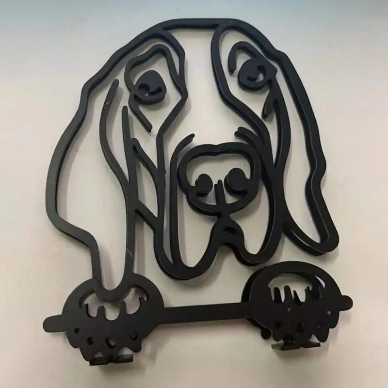 Metal Dog Art Sculpture Modern Abstract Minimalist Art Animal Ornaments Pet Dog Crafts Home Study Office Desktop Decoration