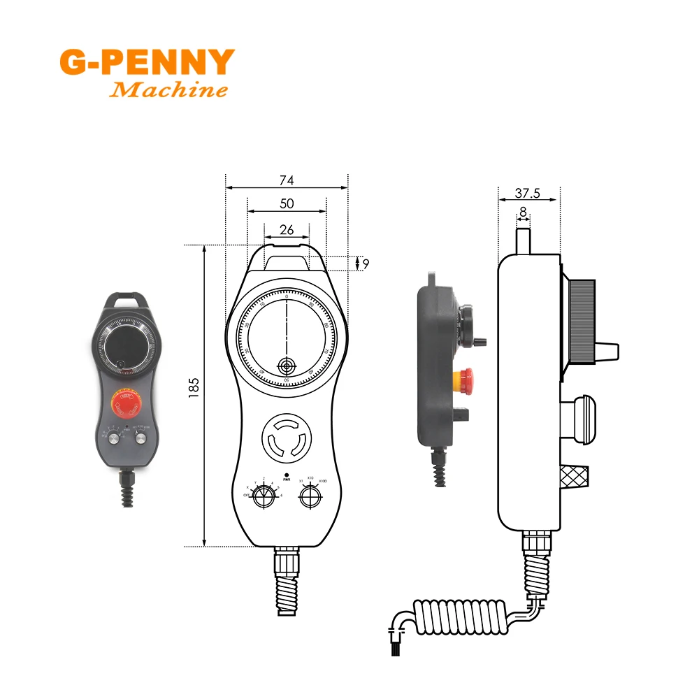 CNC Handwheel HandWheel 6 axis CNC MPG Pendant Hand wheel 100 pulse 5v & Emergency Stop CNC Router HandWheel