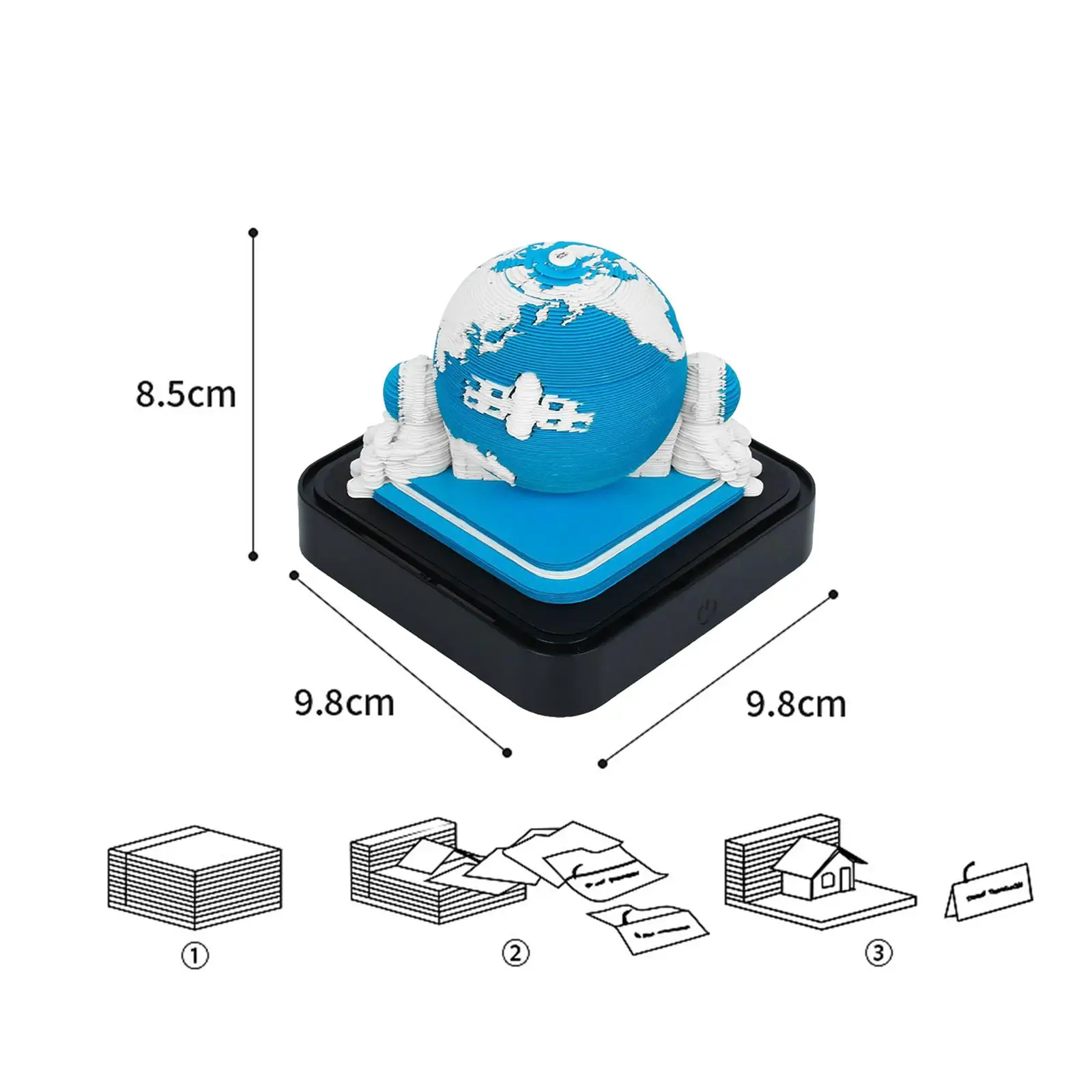 3D 달력 시간 조각 달력 2024 DIY 달력 조각 노트 빛