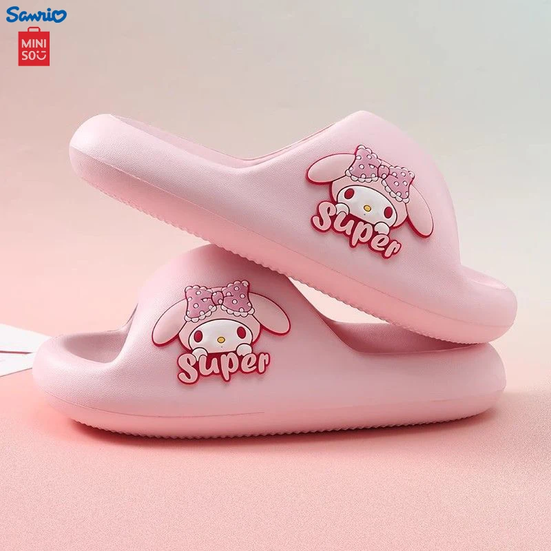 

Непромокаемые шлепанцы MINISO My Melody с милым 3D рисунком, износостойкие Нескользящие модные домашние тапочки для женщин
