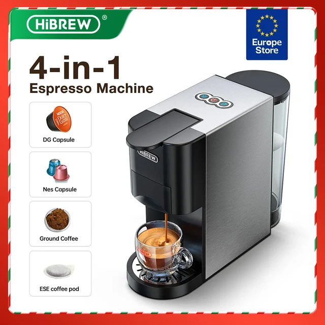 HiBREW Coffee Machine 19Bar 4in1 Multiple Capsule Expresso Cafetera Dolce  Milk&Nexpresso Capsule ESEpod Ground Coffee Pod H2 - AliExpress