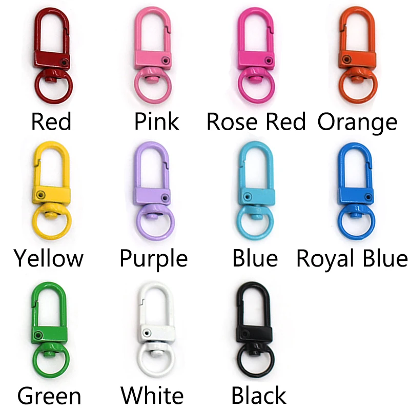 5 Pcs Colorful Keychain Ring Metal Lobster Clasp Clips Bag Car