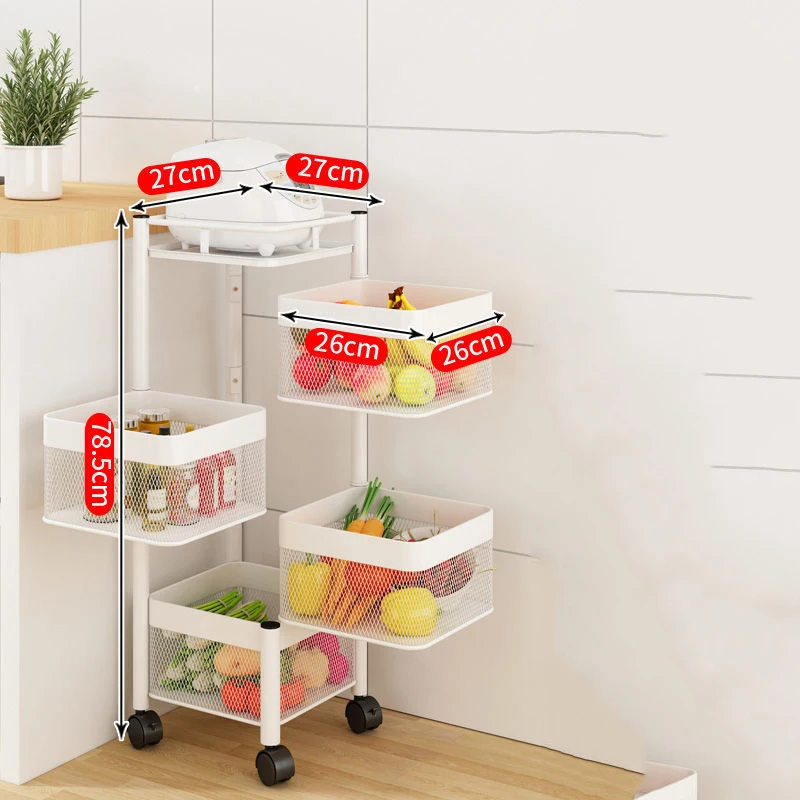 Estante de almacenamiento de 2 capas doble cesta estante de exhibición para verduras y frutas para cocina baño soporte organizador Woodluv 
