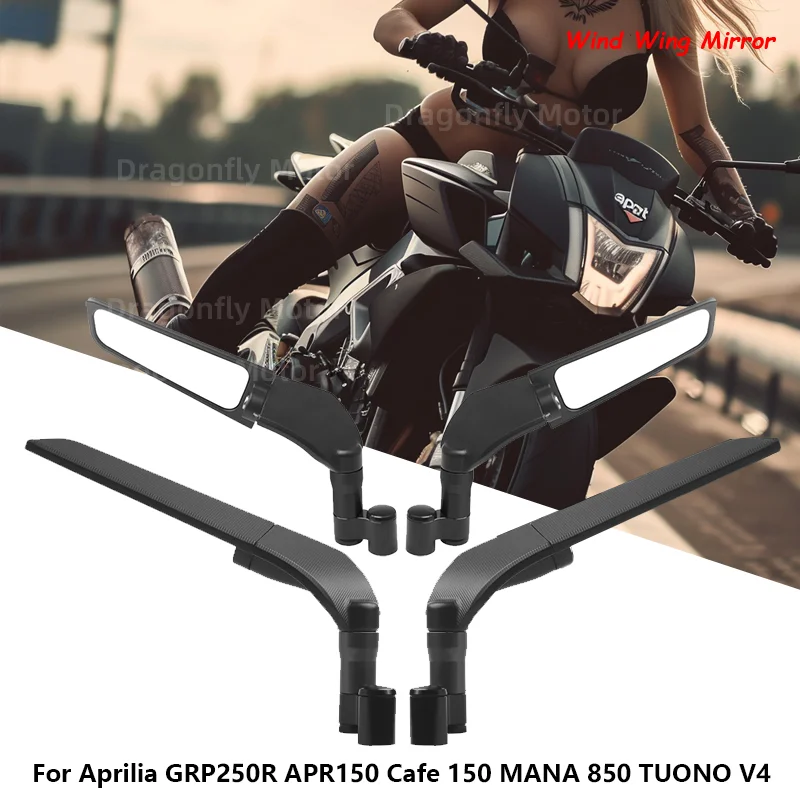

For Aprilia GRP250R APR150 Cafe 150 MANA 850 TUONO V4 Universal Motorcycle Mirror Wind Wing side Rearview Reversing mirror
