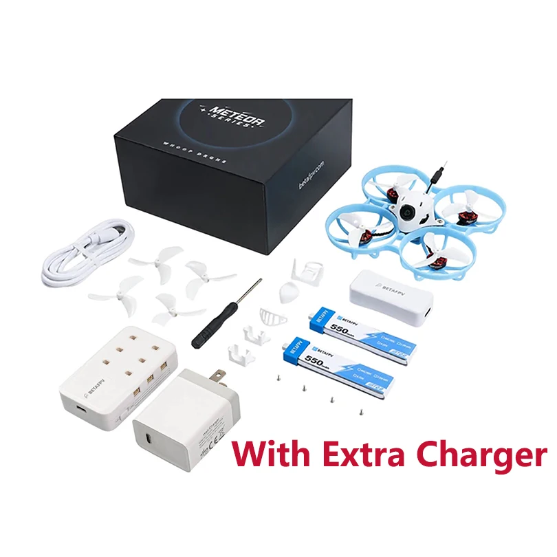 BETAFPV Meteor75 Pro 1S Brushless drone met Matrix 1S 5-in-1 FC, 1102 22000 KV-motor, 45 mm 3-bladspropeller, FPV Freestyle Racing binnen/buiten, vliegt tot 6,5 min, BT2.0 550 mAh 1S Lipo-accu, ELRS