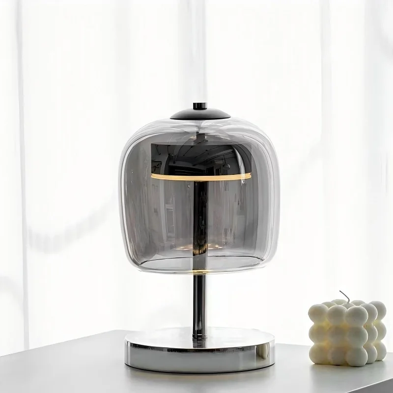 Modern Light Luxury Italian Simple   Bedside Lamp Glass Master Bedroom Bedside Lamp Designer Decorated High-Class LED Light 4