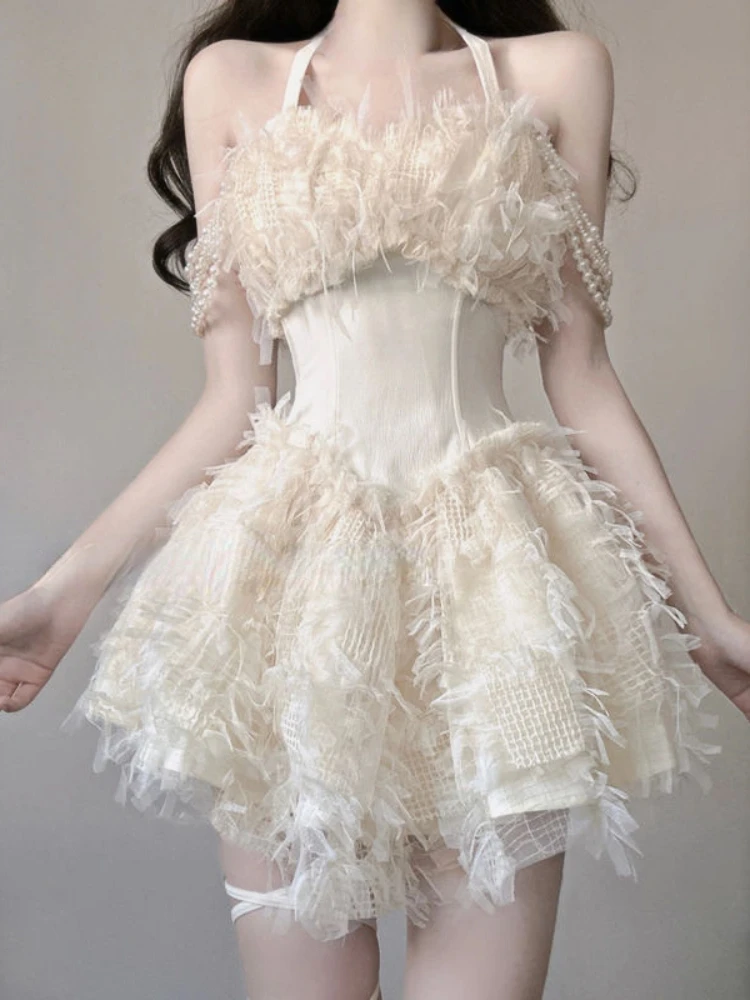 SummerApricotFrancekawaiiDressWomenBacklessElegantFairyParty