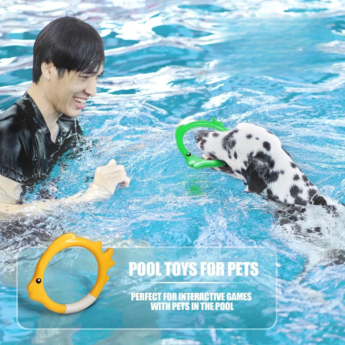 Diving Game Toys 4pcs diving ring set fish shaped four color ring suitable for swimming training and entertainment