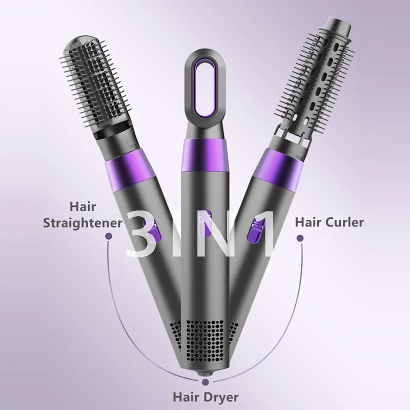 HATV 3 In 1 Electric Hair Dryer Hot Heating Hair Comb Wet Dry Hair Brush Curler Styling Tool Household 3