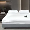 High-Quality Silk Fitted Sheet With Elastic Band Bedsheet Solid Color Fit Sheet Soft Comfortable Mattress Cover 2