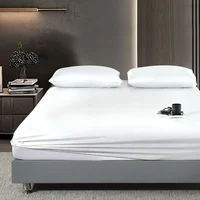 High-Quality Silk Fitted Sheet With Elastic Band Bedsheet Solid Color Fit Sheet Soft Comfortable Mattress Cover 2