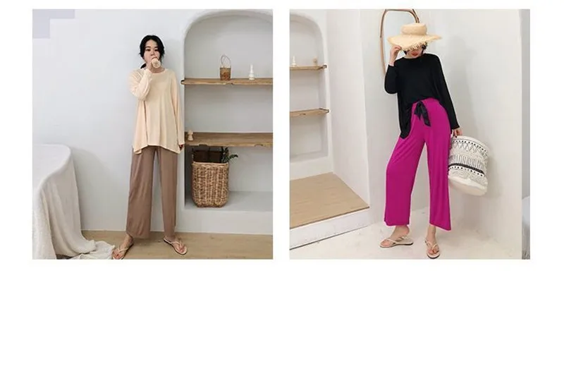 Manches longues Modal Pamas ensemble femmes à manches longues pantalon 2 pièces/costume Cool Homewear survêtement 2020 mode Sexy automne grand_voghion.com