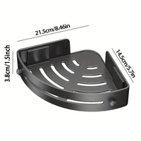 2pcs No-Drill Wall-Mounted Corner Shelf - Durable ABS Bathroom Storage Rack for Sink, Toilet, and Shower Organization 4