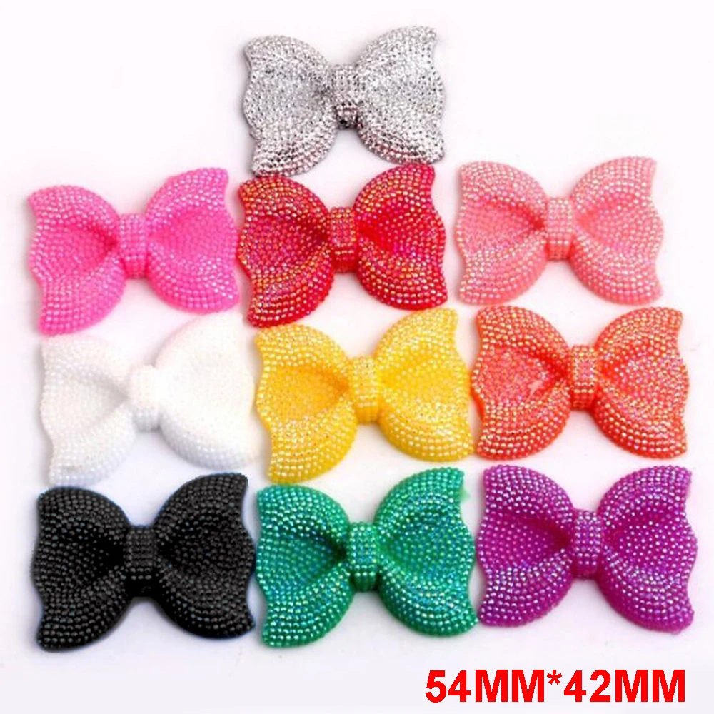 50pcs 54*42MM Middle Vertical Hole Flatback Resin Rhinestone Crystal Hair Bows Beads DIY Craft Embellishments Accossories RC021