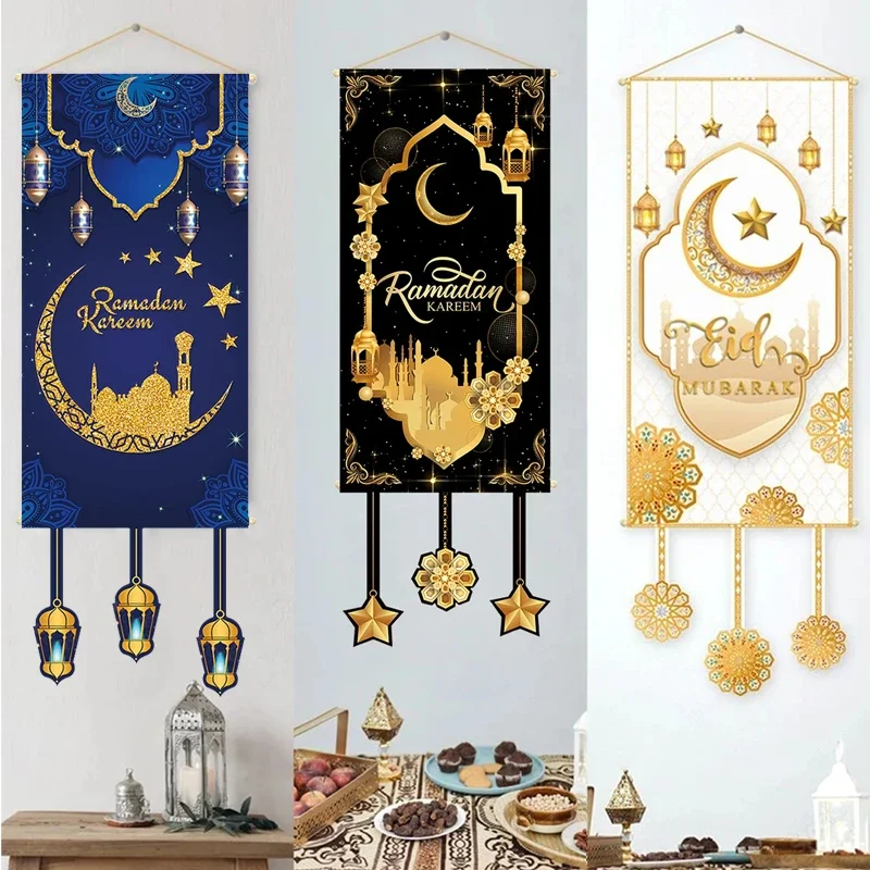 Eid Mubarak Decoration 2024 Hanging Flag Ramadan For Home Door Islamic Muslim Party Decor Ramadan Kareem Banner Eid Al-Fitr Gift wooden eid mubarak decoration for home islamic ramadan kareem muslim party decor eid food tray ramadan mubarak gifts eid al adha