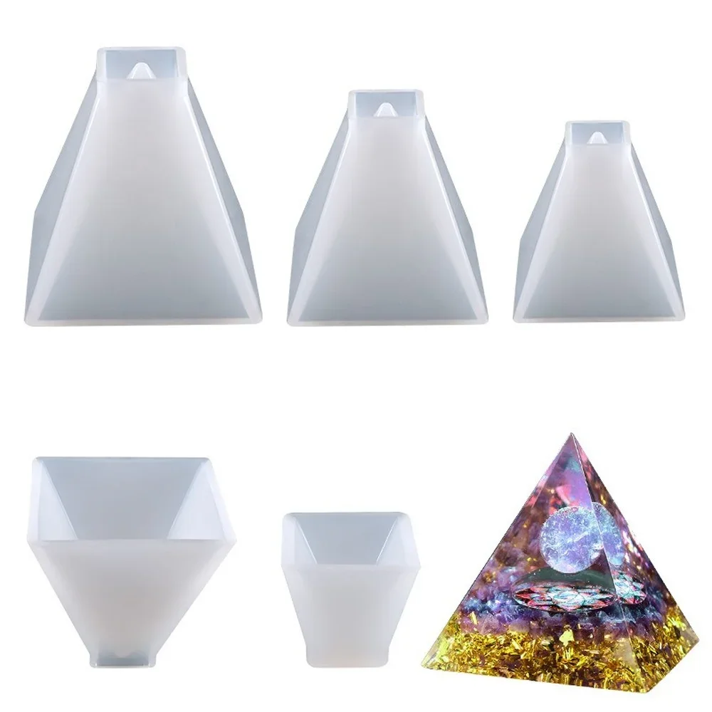 1PCS 5 Sizes Pyramid Jewelry Casting Molds Silicone Resin DIY Jewelry Craft Making Epoxy Resin Mold Supplies قوالب سيلكون
