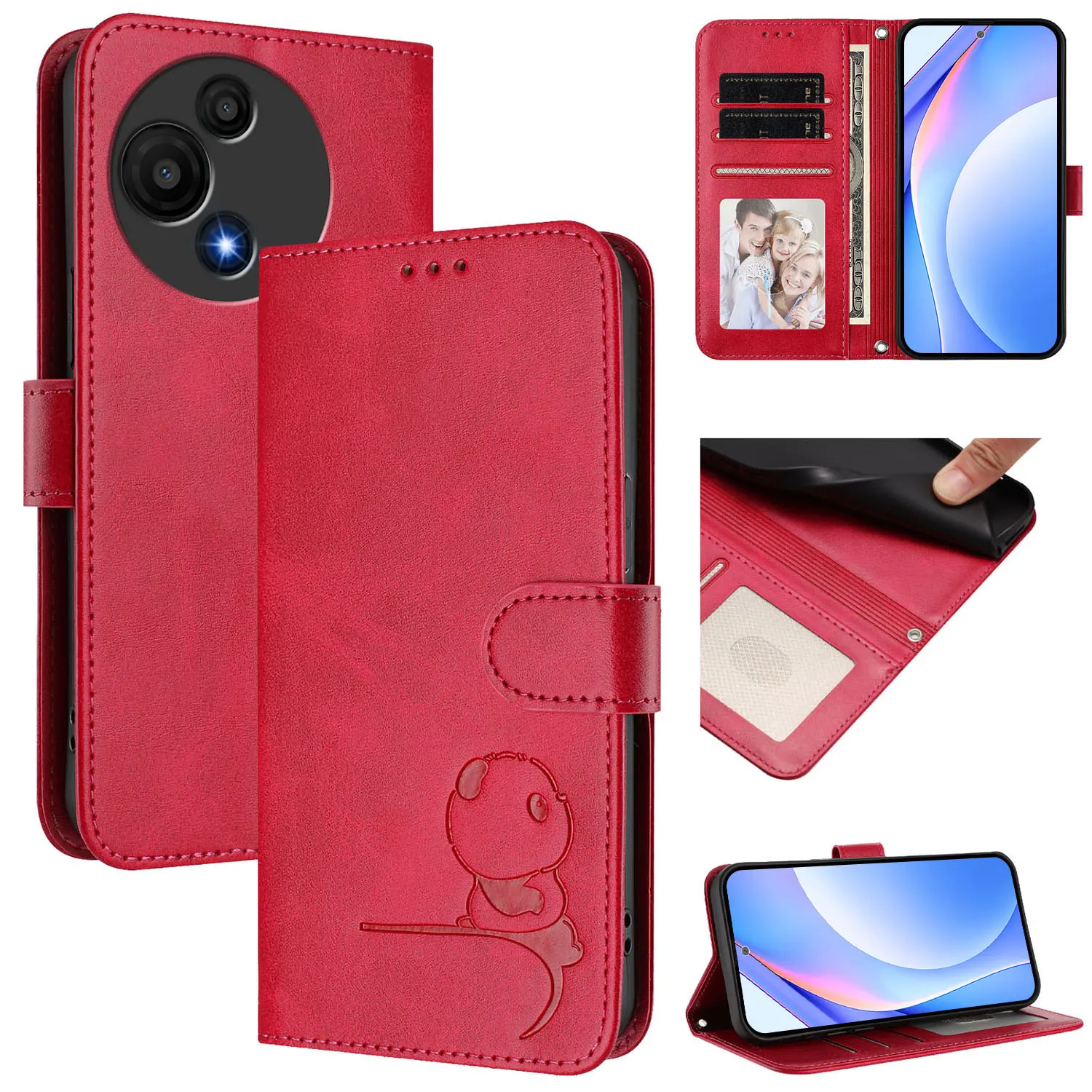 Enhanced RFID Shielding Leather Flip Wallet Phone Case with Stand and Card Slots