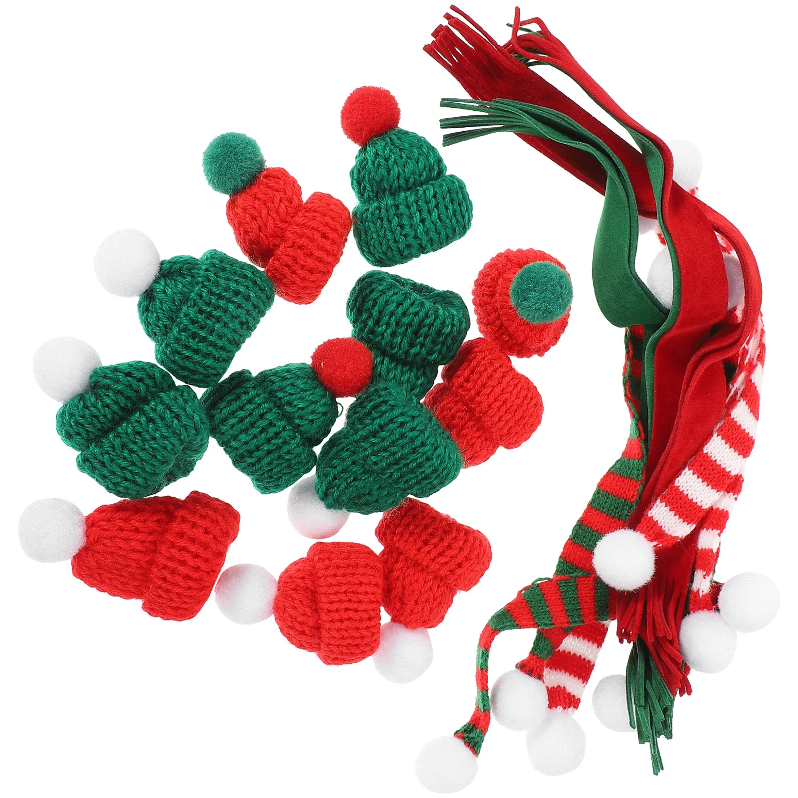 

Lovely Small Hats Scarves Miniature Xmas Scarf Compact Making Red Riding Hood Bottle Accessory Set Wear Resistant