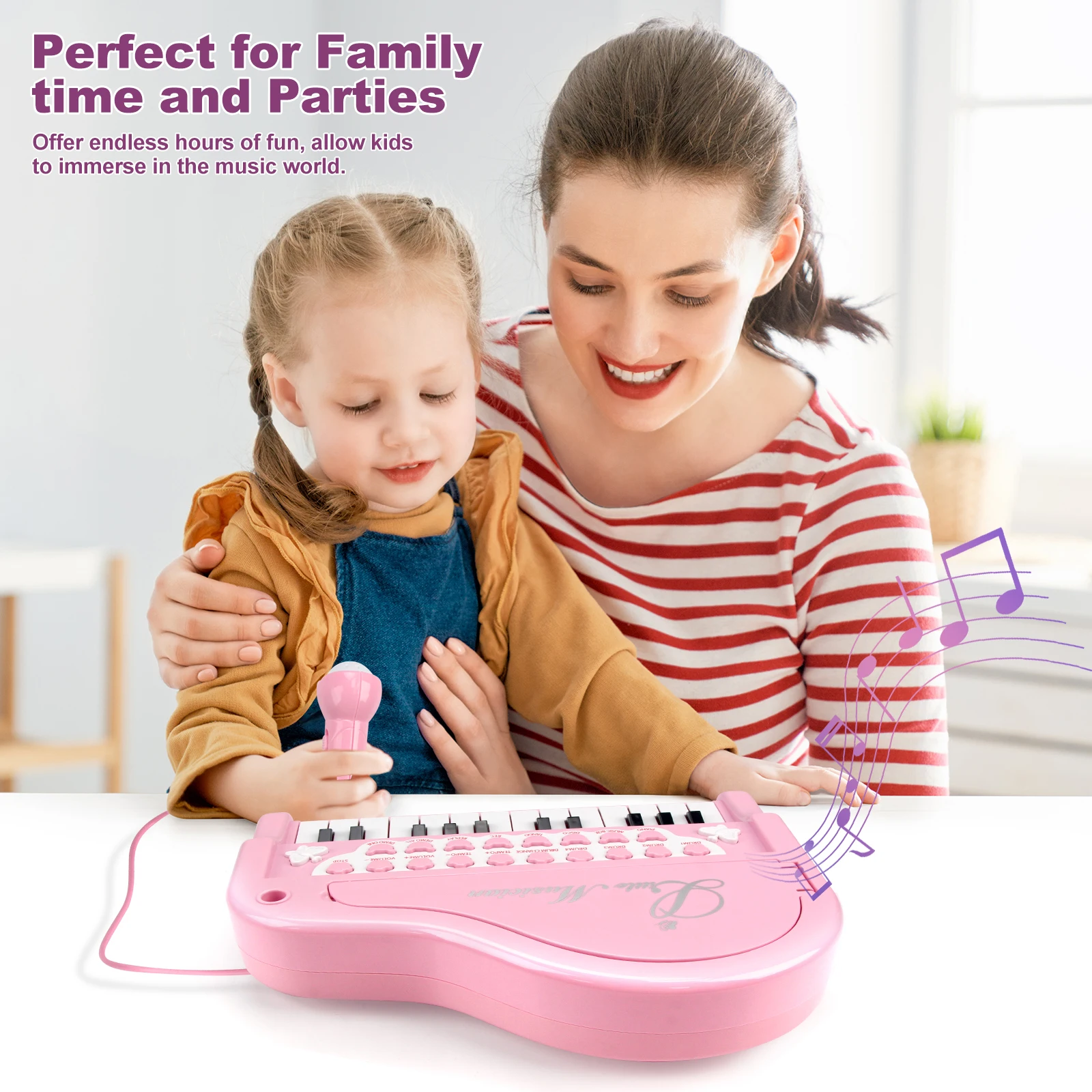 Kids Electronic Keyboard Piano Toys Kids Musical Instrument with Microphone Mini Piano Toys Educational Toys for Kids Gifts 3