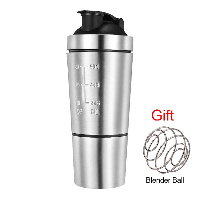 Stainless Steel Whey Protein Blender Bottle