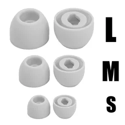 Silicone Noise Isolation Eartips for Earbuds - Replacement Ear Pads and Earphone Accessories (Grey-SML)