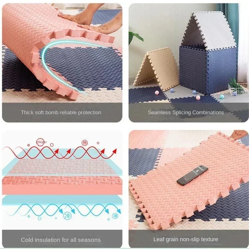 Foam Kids Room Carpet Baby Play Gym Mat 30*30*1cm Soft Kids Interlocking Puzzle Tiles for Exercise and Play 12Pcs