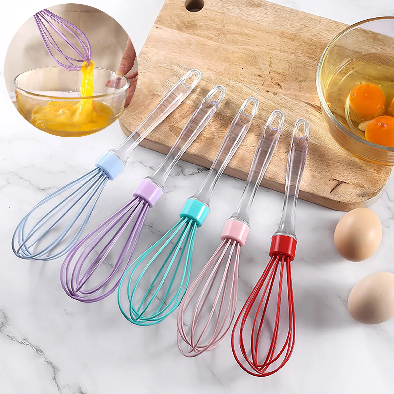 Kitchen Silicone Whisk Non-Slip Easy To Clean Egg Beater Manual Mixer Milk  Frother Kitchen Utensil Bake Tool Egg Tools 17x4cm - AliExpress