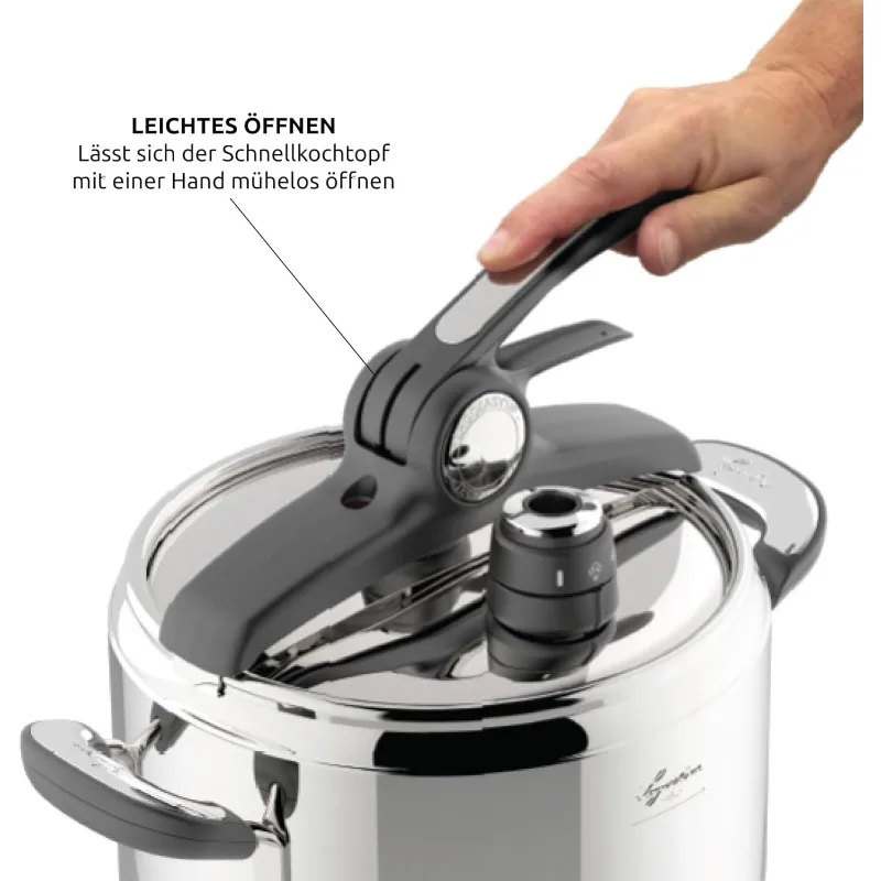 Lagostina Novia Vitamin Lagoeasy'UP Pressure Cooker 9 L Stainless Steel 18/10 Ø 24 cm, Induction and Gas Pot 2