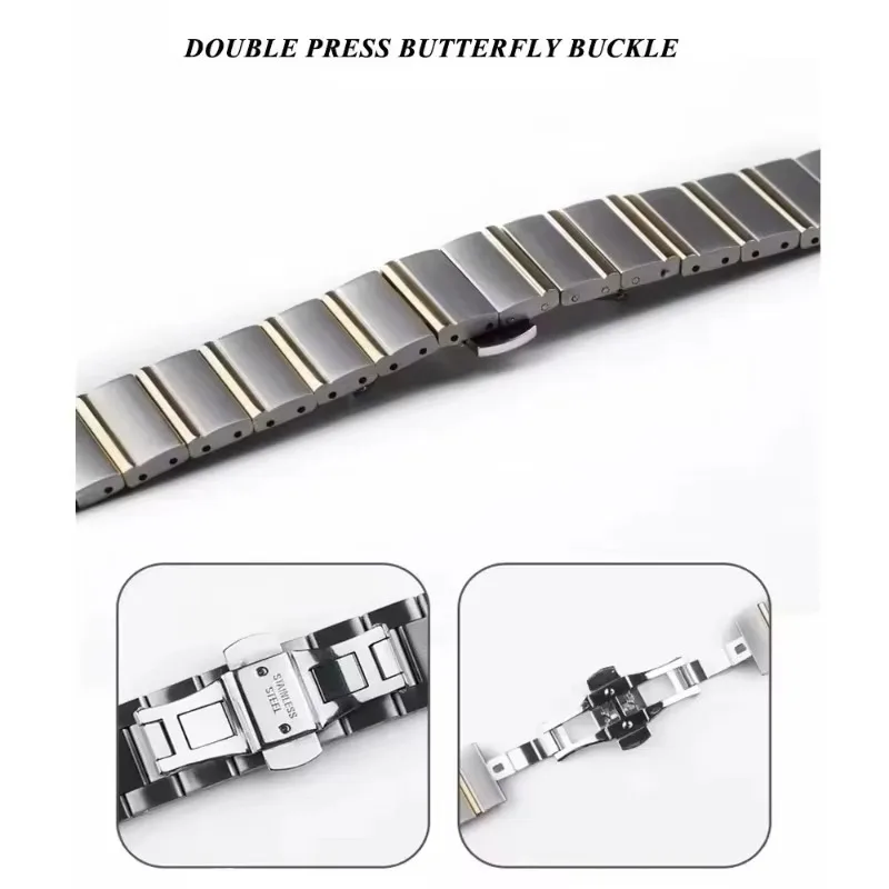 Elegant 18mm Stainless Steel Metal Watchband