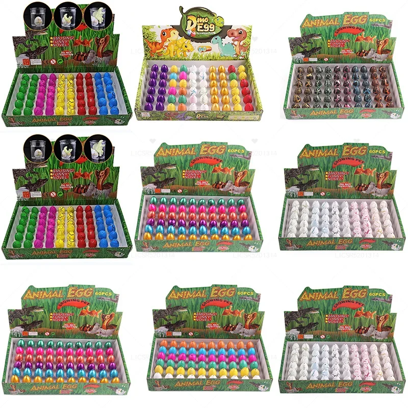 

60pcs Magic Dinosaur Eggs Hatching In Water Growing Dinosaur Egg Animal Breeding Educational Toys For Children Kids Gift New