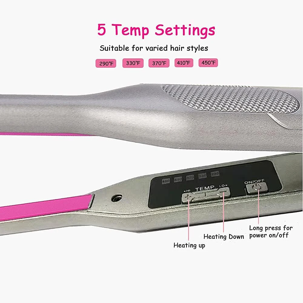 Hair Straightener Curler Professional Ceramic Coating Thinnest Plate Pencil Flat Irons For Short Hair Men's Beard Stylling Tool 4