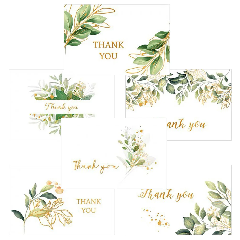 

6 Sets Greeting Cards Wrapping Gift Thank Accessory Packing Thanks You for Present Supply