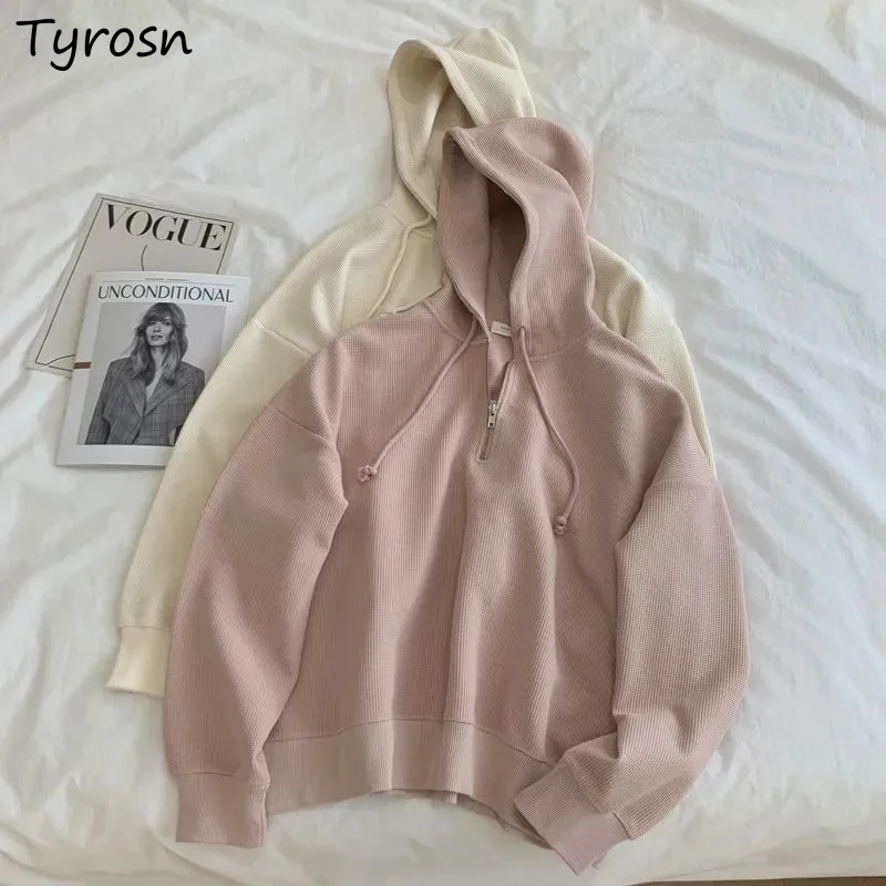 

Women Hoodies Chic Sweet Gentle Solid Harajuku Casual Hooded Tops Females Popular New Korean Style Trendy Spring Autumn Simple