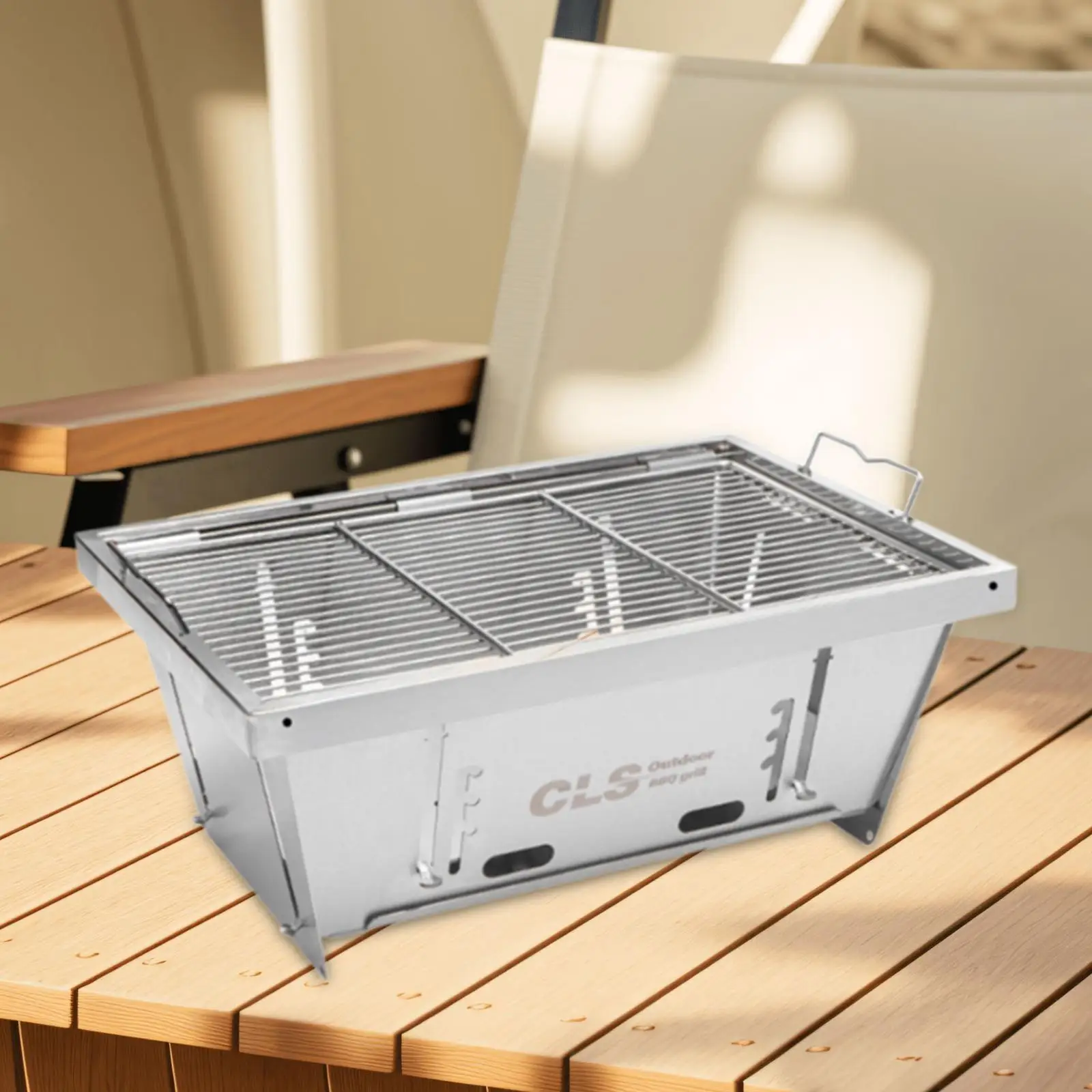 Barbecue Grill Adjustable Firepower Firepit Tabletop Stainless Steel Foldable Grill for Backpacking Yard Outside Garden Picnic Barbecue Grill Adjustable Firepower Firepit Tabletop Stainless Steel Foldable Grill for Backpacking Yard Outside Garden Picnic