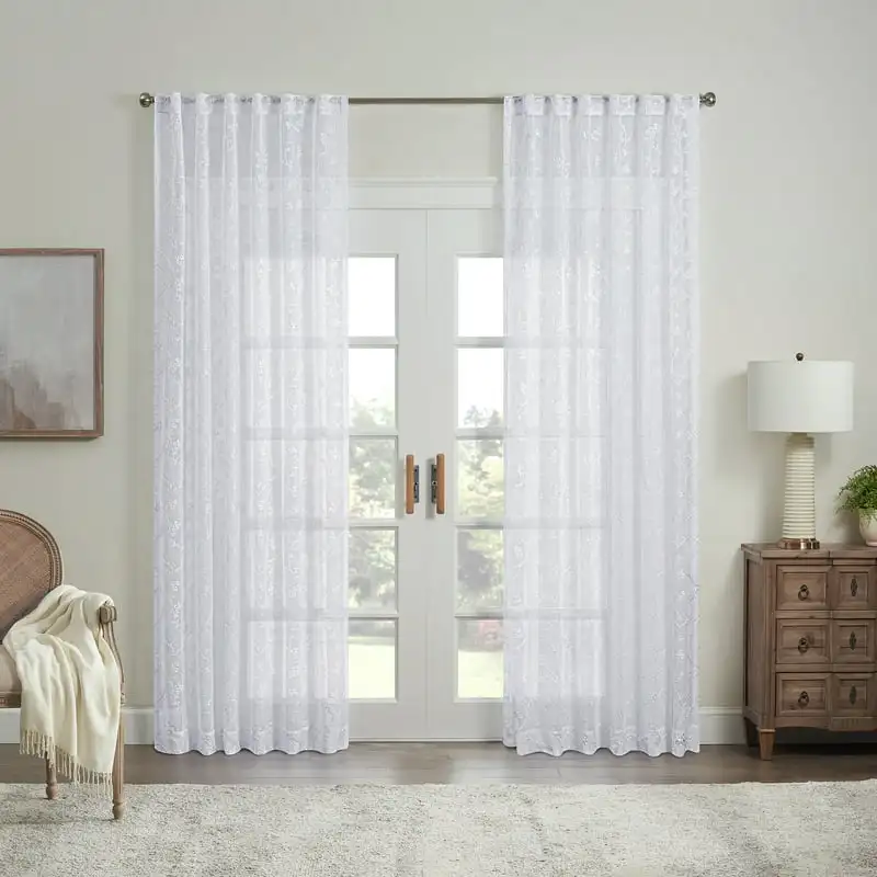 

Rod Pocket Sheer Curtain Panel, 50 in x 84 in Curtain holder Home decors accessories Home acccesories Curtain Home decors access