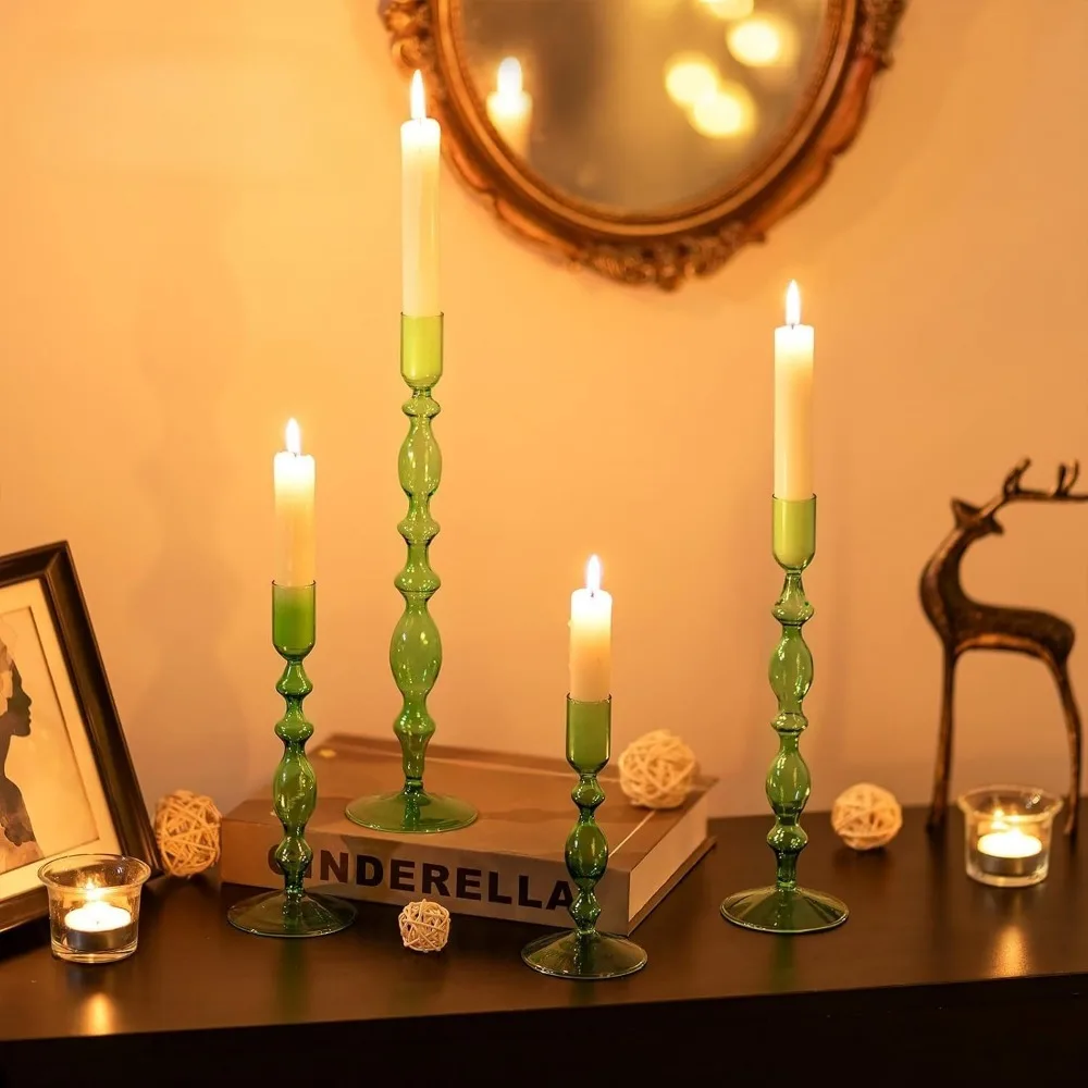 Elegant 4-Piece Candle Holder Set for Modern Decor and Events