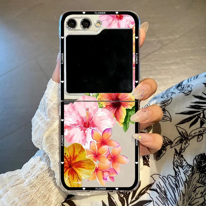 Pink Hibiscus Floral Printed Transparent Hard Phone Case