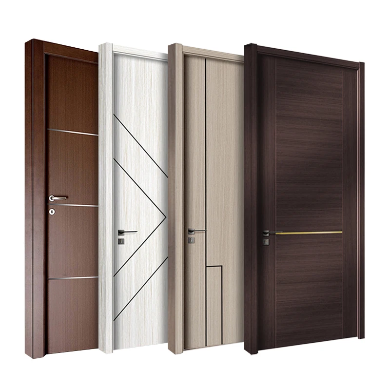 Residential Fashionable Cleanable undeformed oak Noise preventive Eco-Friendly WPC slab sound proof interior Composite wood door 5