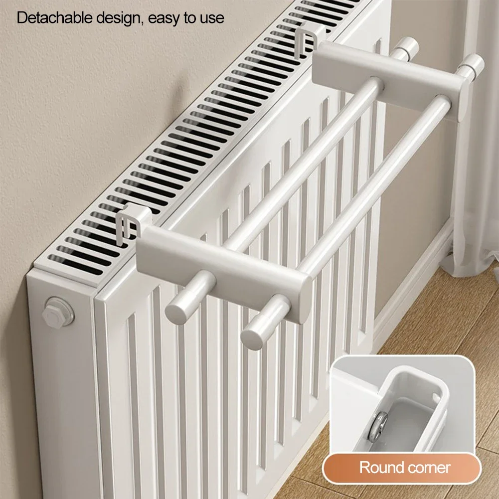 Steel Towel Rail Hanging 50cm Cloth Hanger Bathroom Kitchen Cabinet Storage Holder Space-saving For 0.3-2m Heating Radiator