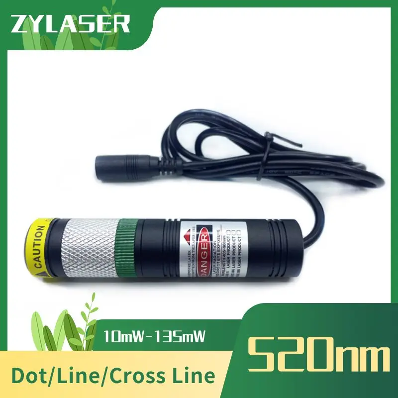 

Focusable Waterproof Glass Lens 520nm Green Dot/line/Cross Line 30mW 50mW 135mW Laser Module For Woodworking Carving Machine